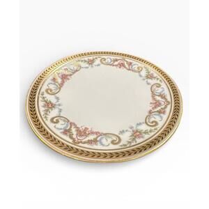 Antique J.P. Pouyat Limoges Plates Set of 2 French Porcelain Floral Gilt